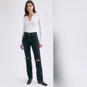 NWT AGOLDE Cherie High Rise Straight size 24 100% Cotton Made in USA